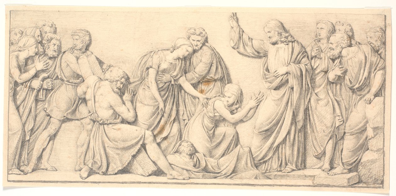 A ressurreição de Lázaro. Estudo para alívio desviante na igreja do castelo de H.W. Bissen