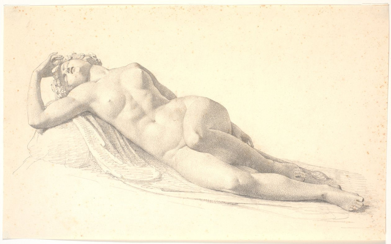 Bacante Adormecida. Estude ou desenhe após a primeira estátua em tamanho real de Bissen de H.W. Bissen