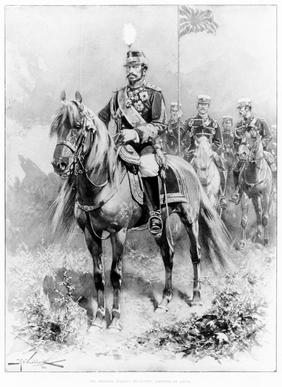 Sua Majestade Imperial Mutsuhito, Imperador do Japão (1852-1912) de The Illustrated London News, 16 de janeiro de 1904 de H.W. Koekkoek