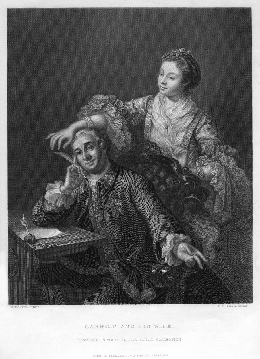 Garrick e sua esposa, 1757, século XIX. de H. Bourne