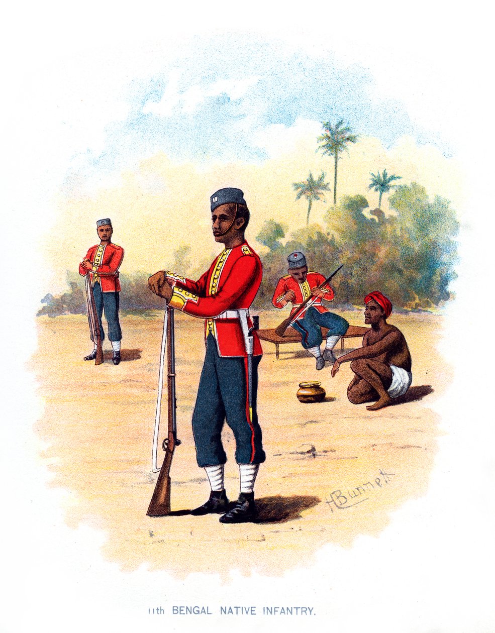 11a infantaria nativa de Bengala, c1890. de H. Bunnett