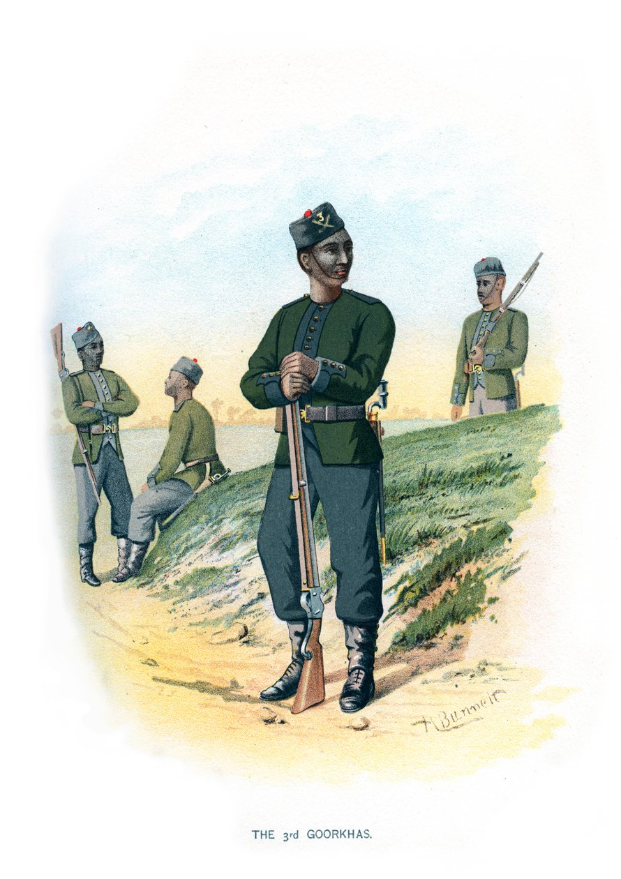 O terceiro Goorkhas, c1890. de H. Bunnett