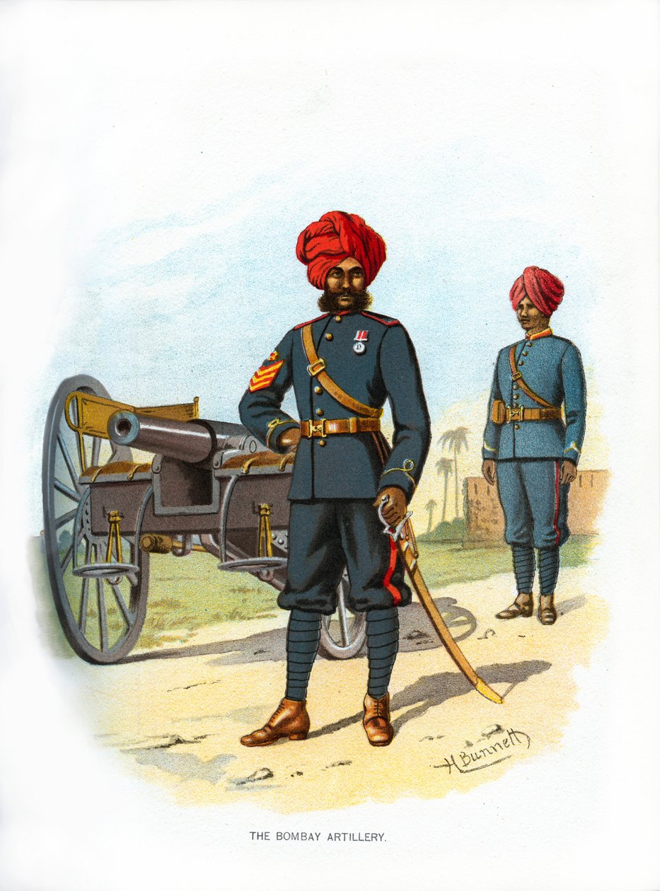 A artilharia de Bombaim, c1890. de H. Bunnett