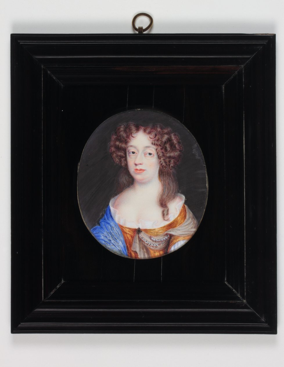 Frances Pierrepont, Duquesa de Newcastle (aguarela em marfim) de H. Byrne