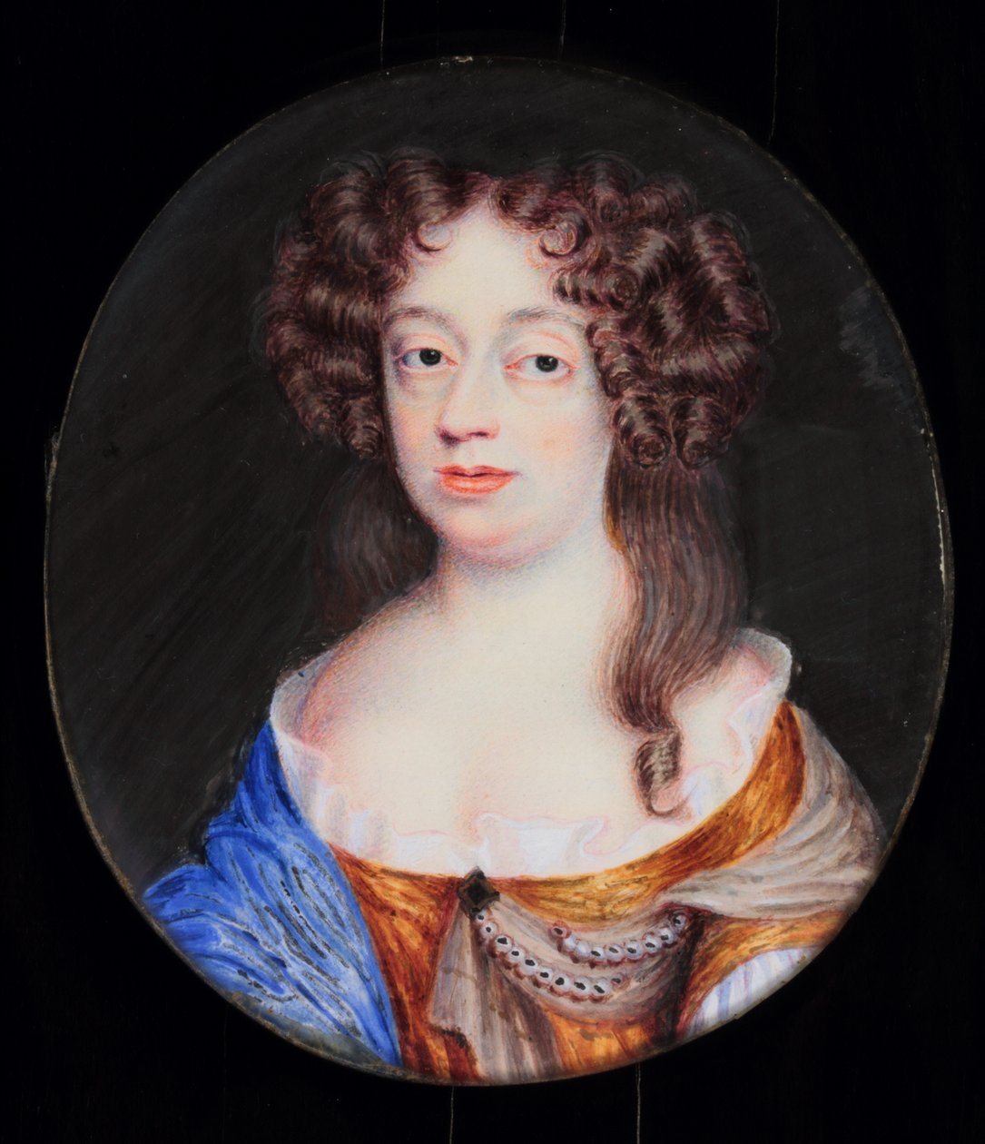 Frances Pierrepont, Duquesa de Newcastle (aguarela em marfim) de H. Byrne