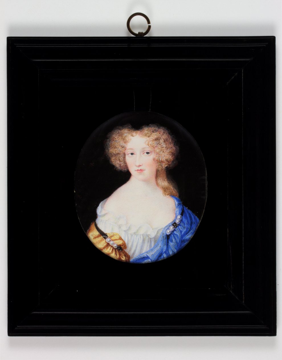 Lady Margaret Cavendish, depois Duchess Of Newcastle (aguarela em marfim) de H. Byrne