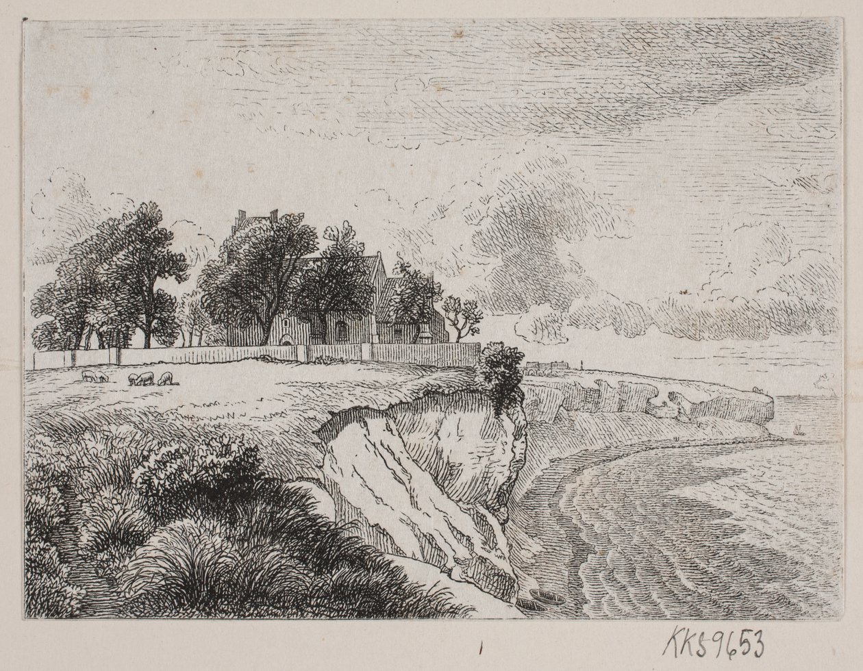 Stevns klint com a Igreja Højerup de H. C. Henneberg