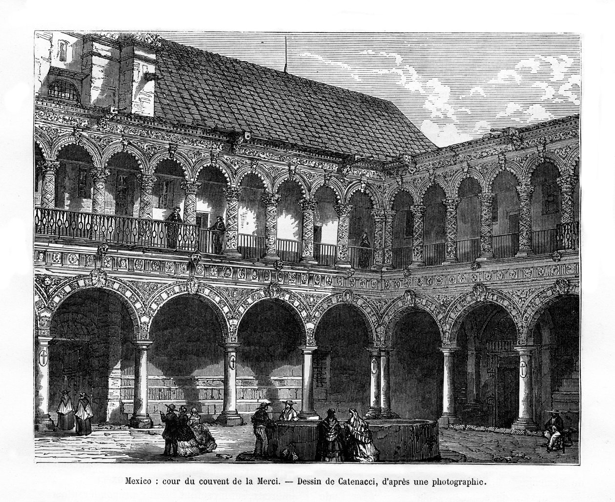 Corte do Convento da Misericórdia, México, século XIX de H. Catenacci