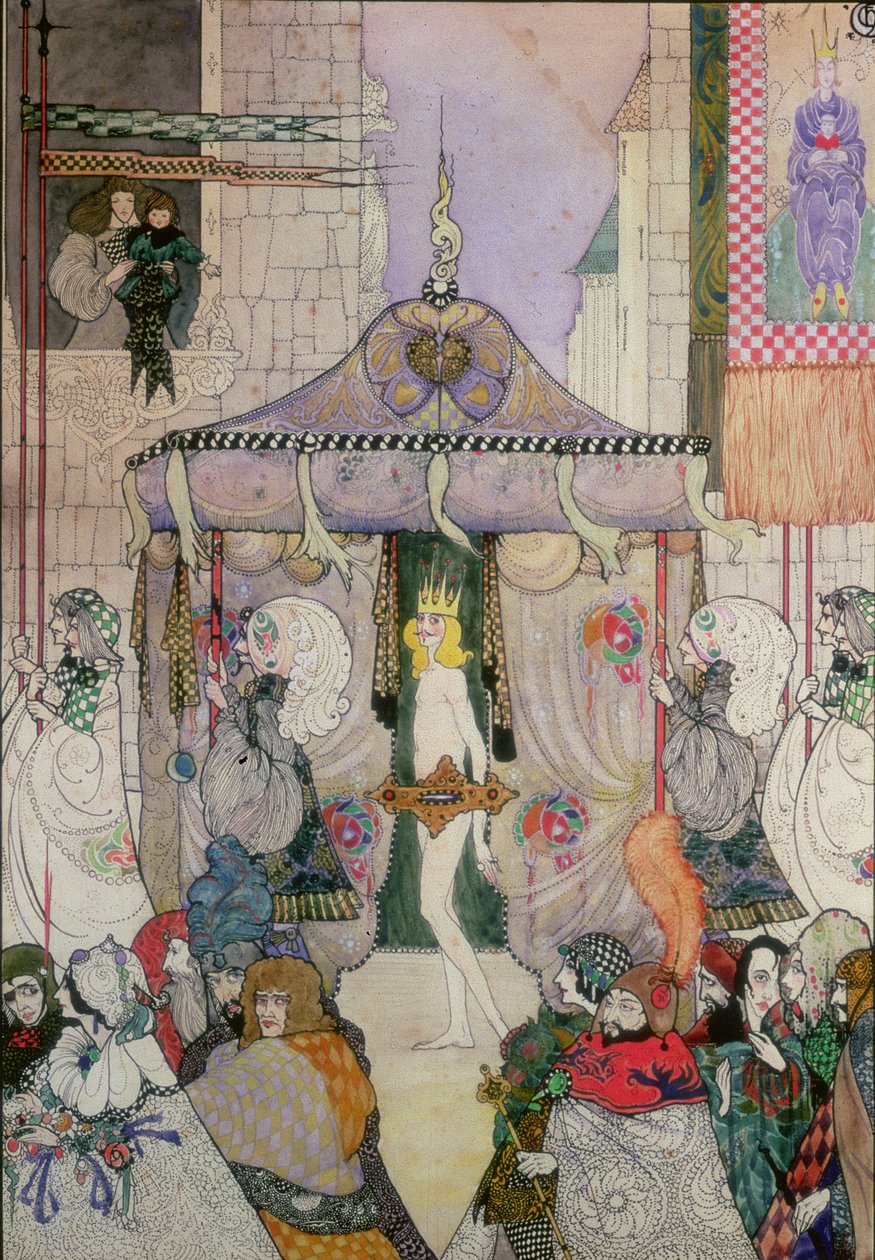 Ilustração para os imperadores New Clothes escrito por Hans Christian Andersen (1805-75) de H. Clarice