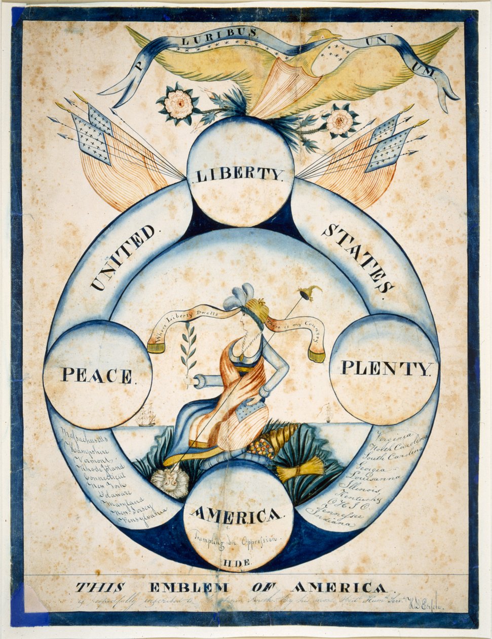 Este Emblema da América, c.1818 (aguarela sobre papel) de H. D. Ersele