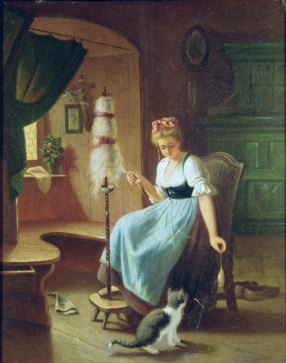 Menina, em, um, girar roda de H Harcourt