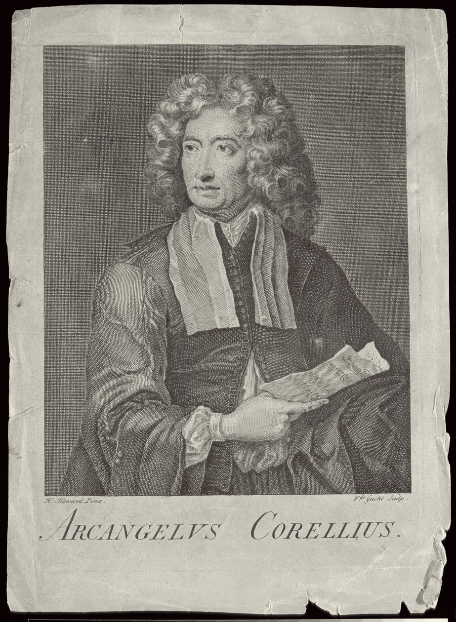 Arcangelo Corelli (1653-1713) gravado por Van der Gucht de H. Howard