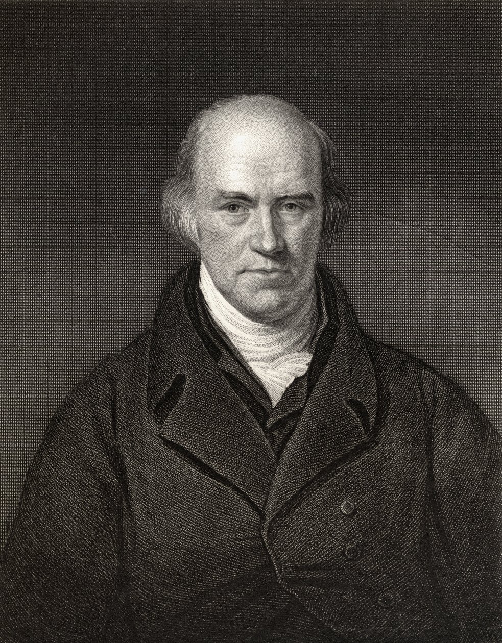 Davies Gilbert, presidente da Royal Society, gravado por J. Thompson, da National Portrait Gallery, volume II, publicado em 1835 de H. Howard