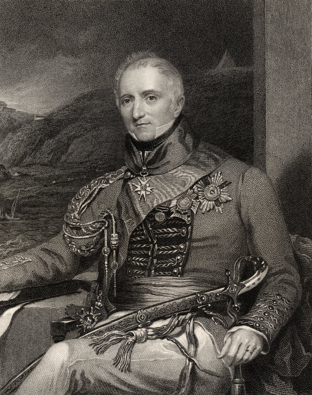Sir Rufane Shaw Donkin, gravado por W. Holl, da National Portrait Gallery, volume III, publicado em 1835 (lit.) de H. Mayer