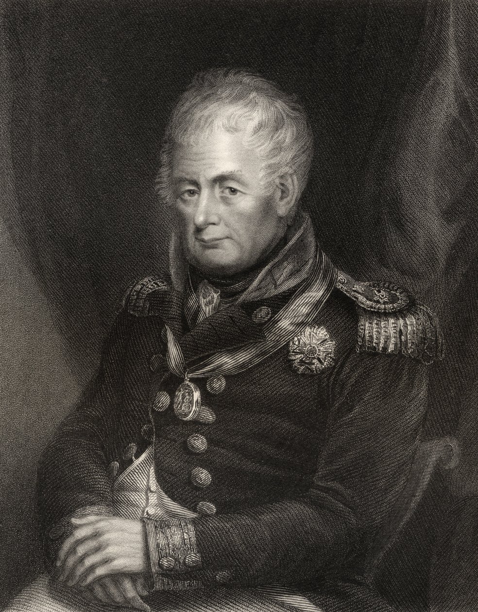 O almirante William Carnegie, gravado por Henry Cook, da National Portrait Gallery, volume III, publicado em 1835 de H. Patterson