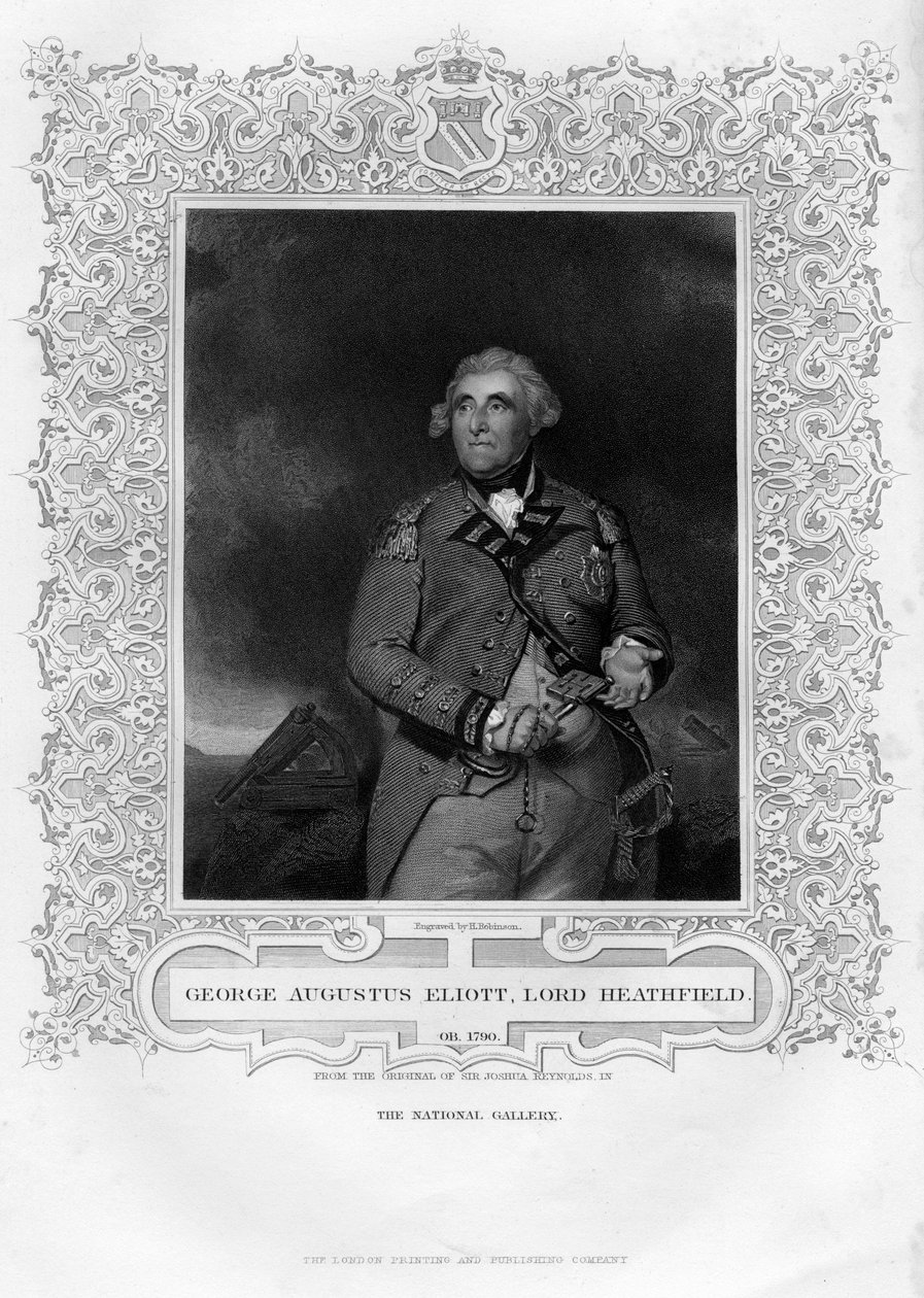 George Augustus Eliott 1717-1798, 1º Barão Heathfield, século XIX. de H. Robinson