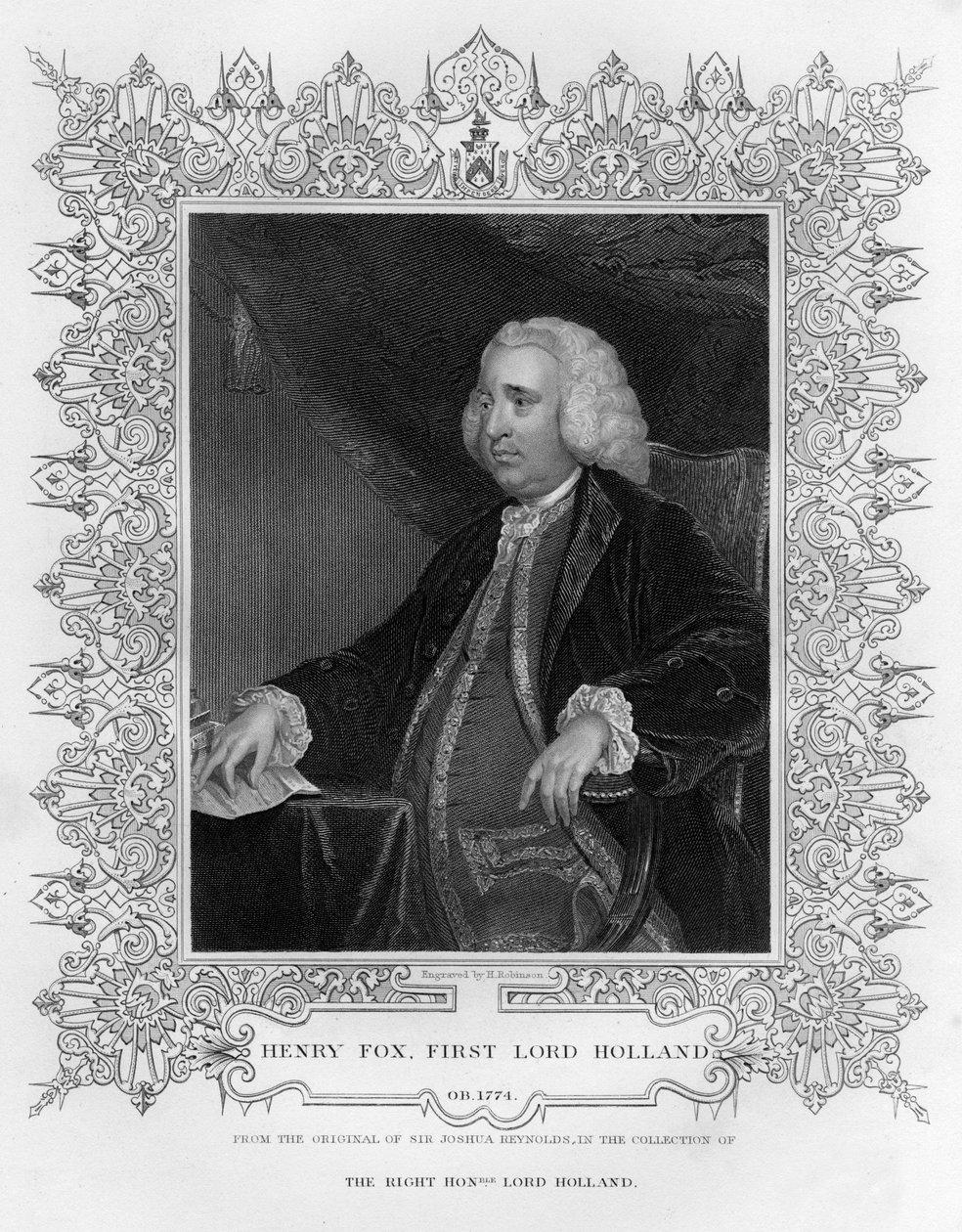 Henry Fox 1705-1774, 1º Barão Holanda de Foxley, estadista inglês, século XIX. de H. Robinson