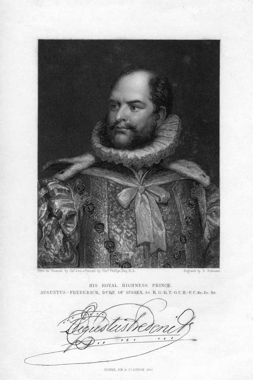 Príncipe Augustus Frederick, duque de Sussex, 1840. de H. Robinson