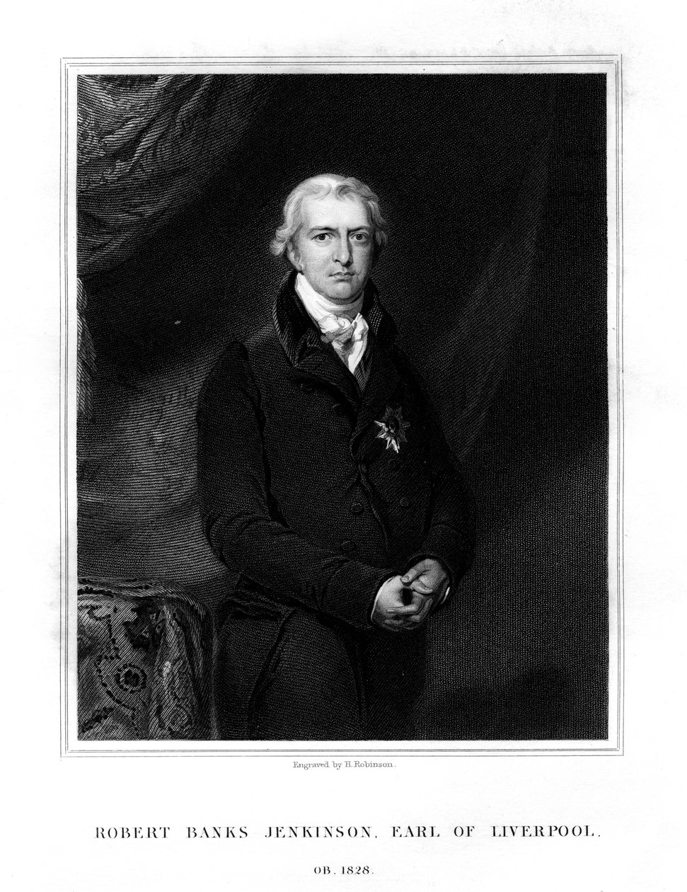 Robert Banks Jenkinson, 2º Conde de Liverpool, Primeiro Ministro do Reino Unido, 1834. de H. Robinson