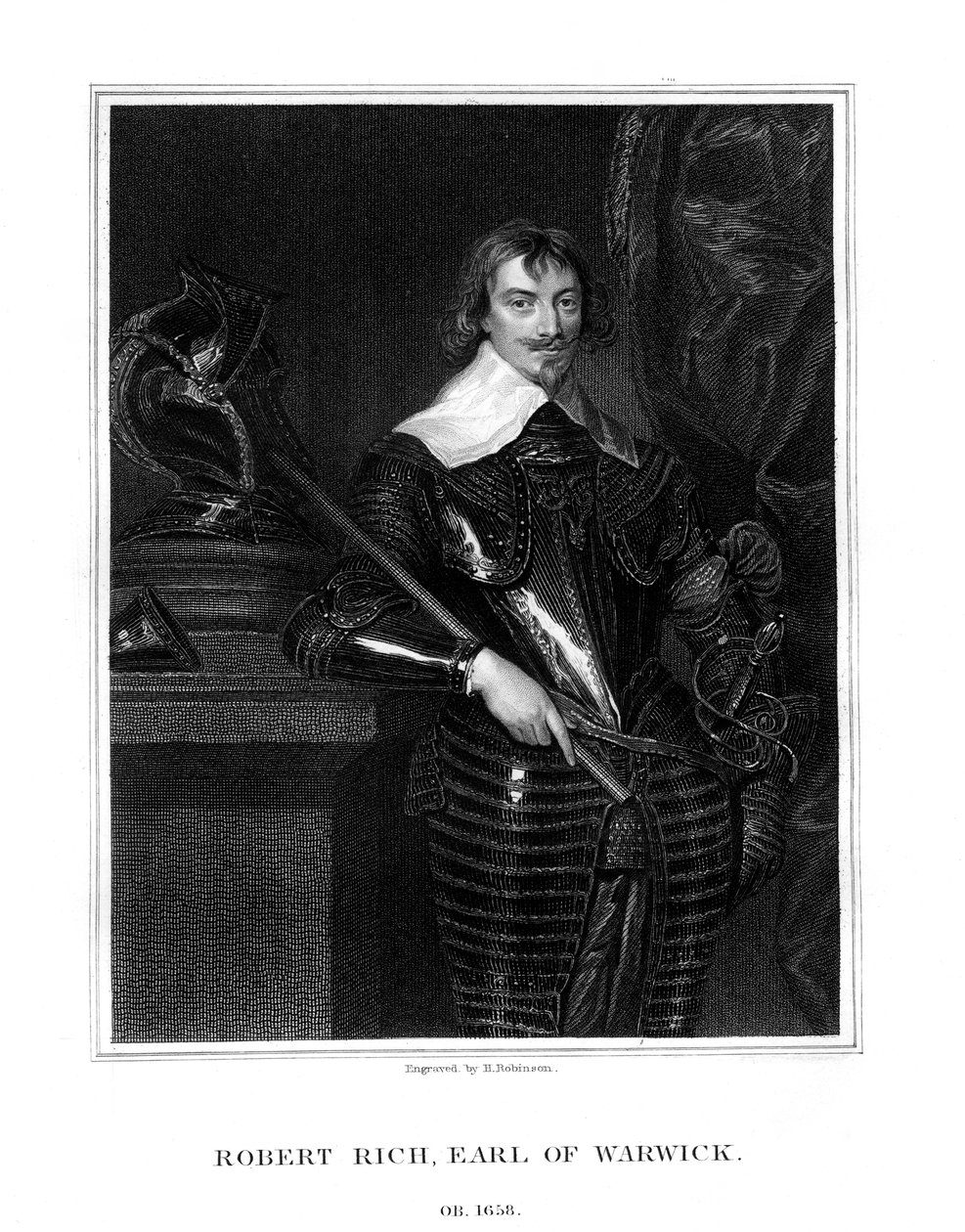 Robert Rich, 2º Conde de Warwick, administrador colonial inglês, 1827 de H. Robinson