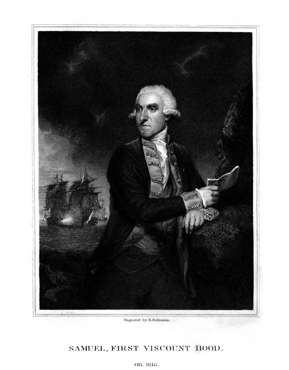 Samuel Hood, 1º Visconde Hood, almirante britânico, 1831. de H. Robinson