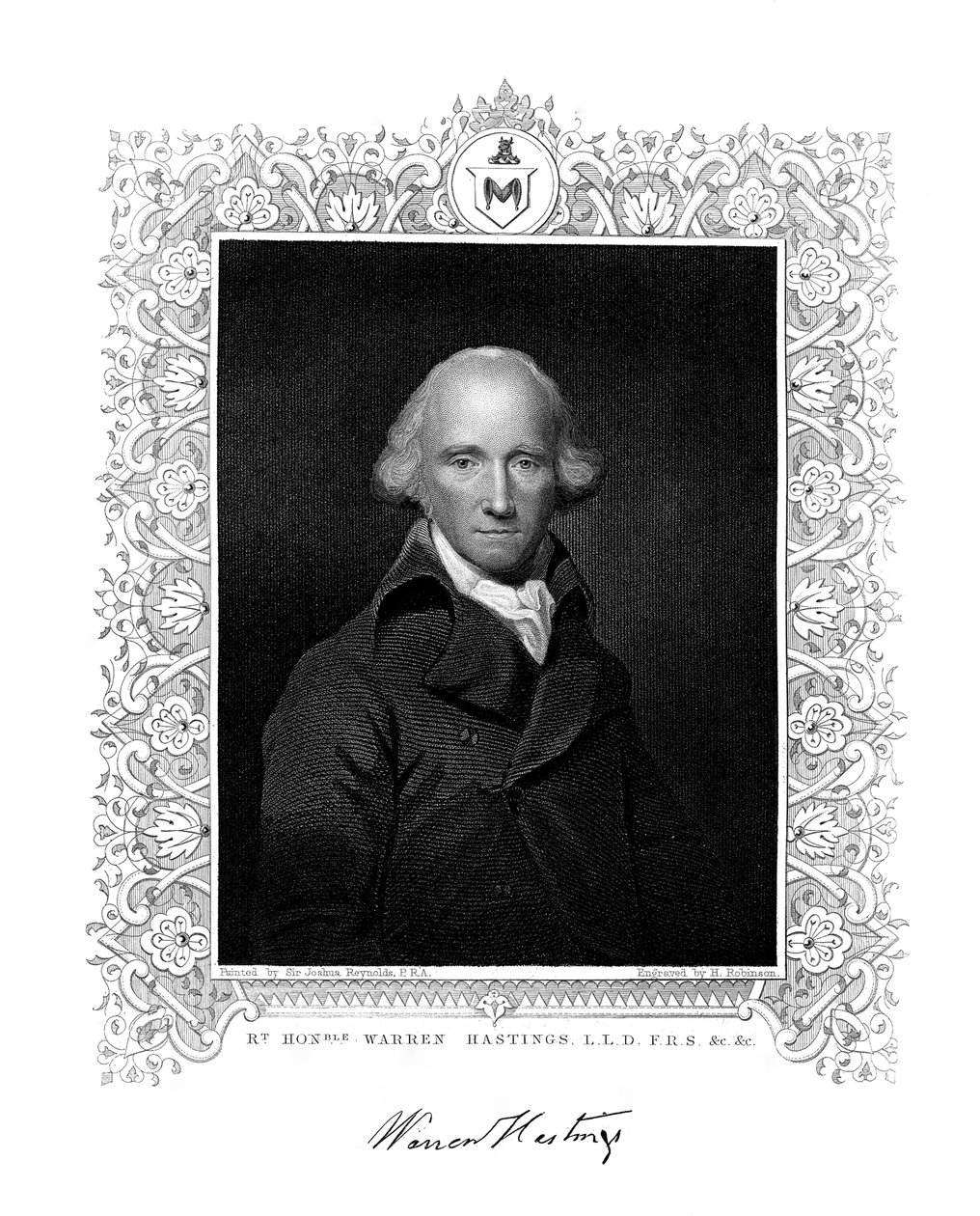 Warren Hastings, administrador inglês na Índia, século XIX. de H. Robinson