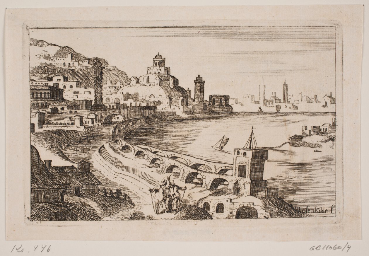 Beira-rio com cidade oriental de H. Rosenkilde