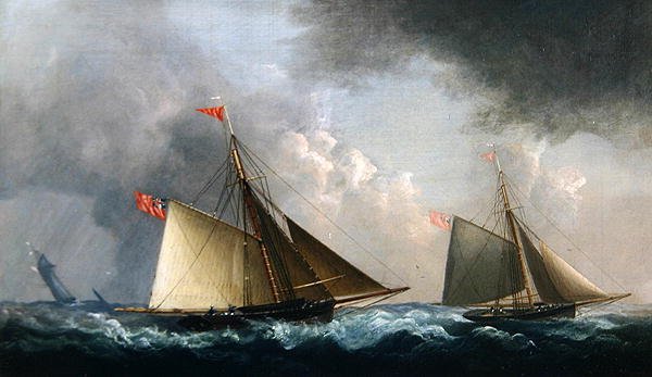 Cutter Yachts Racing (óleo sobre tela) de H. Sargeant