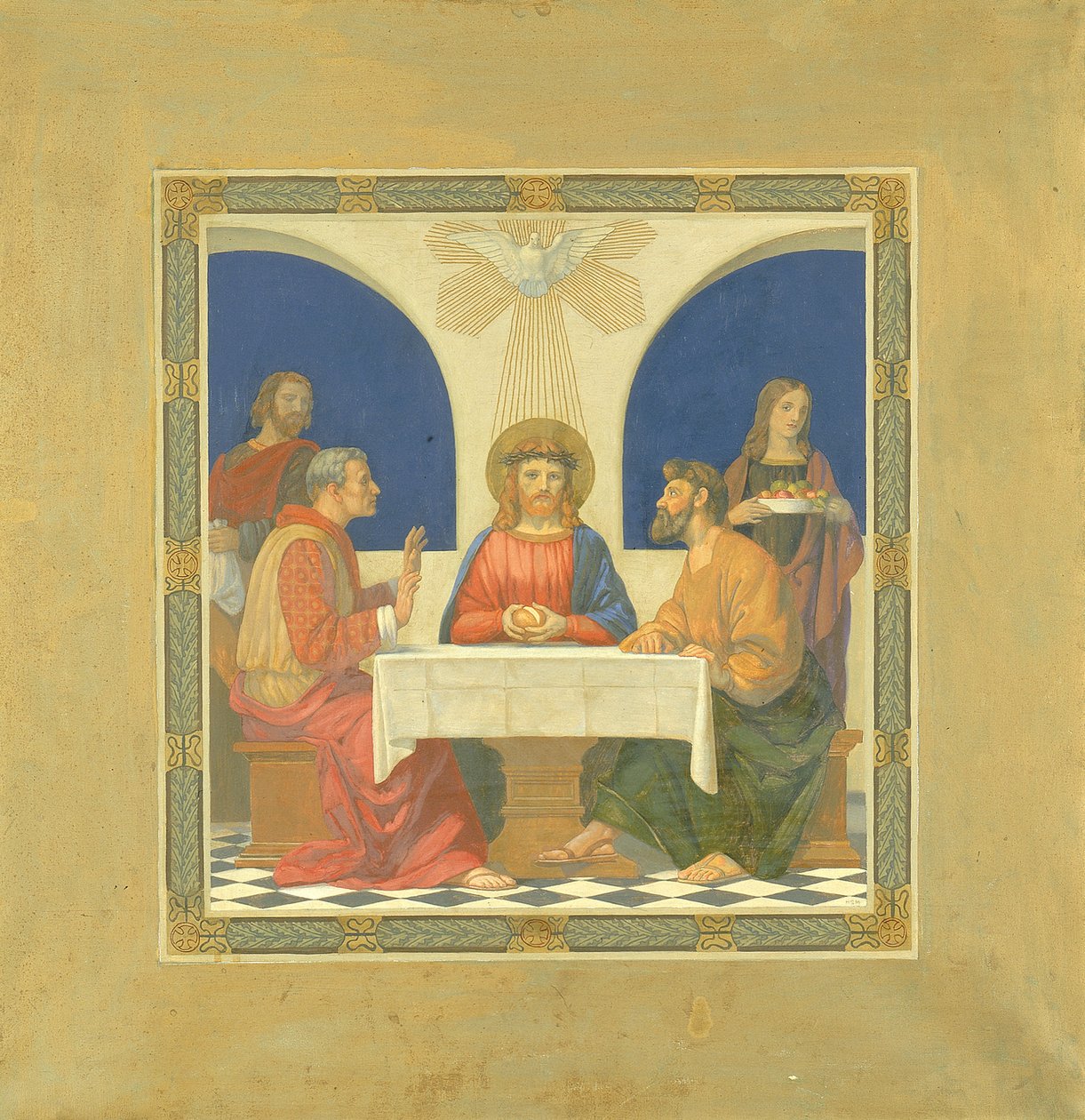 Ceia em Emaús, 1915-1925. de H. Siddons Mowbray