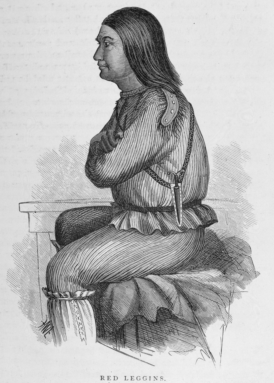 Red Leggins, Chief em Fort Yukon, de "Alaska and its Resources", de William H. Dall, gravada por John Andrew, pub. 1870 de H. W., Elliot