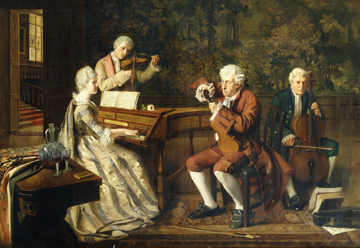 Os Músicos, 1884 de H. W. Jennings Brown