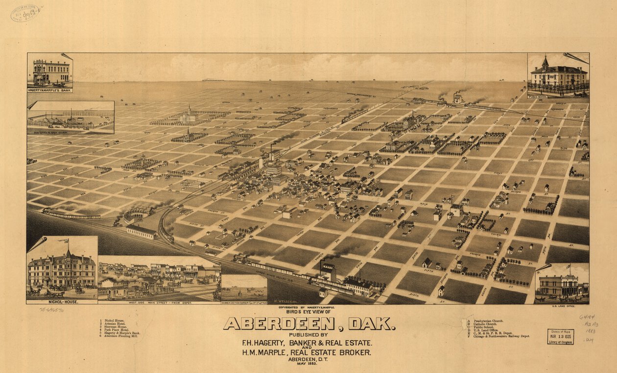 Vista aérea de Aberdeen, Dak. LOC 75696570 de H. Wellge