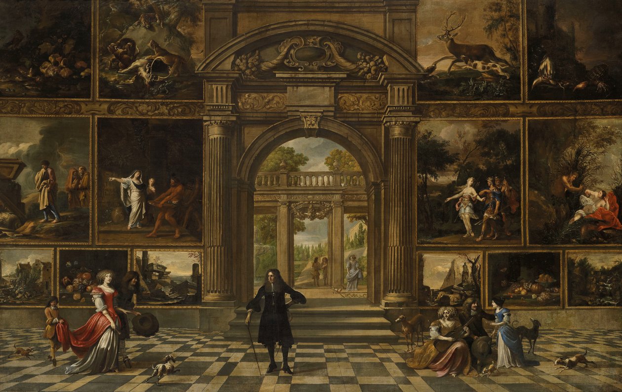 O interior de uma galeria de fotos (óleo sobre tela) de H. and Ehrenberg W. van Janssens