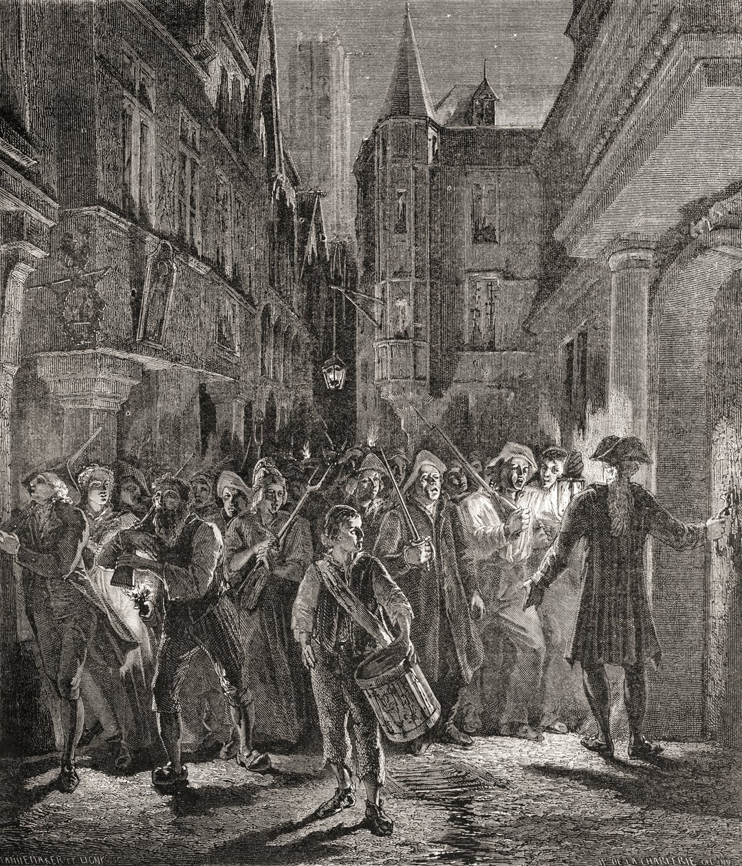 Paris guardada pelo povo, gravada por Pannemaker-Ligny (gravura) de H. de la (after) Charlerie