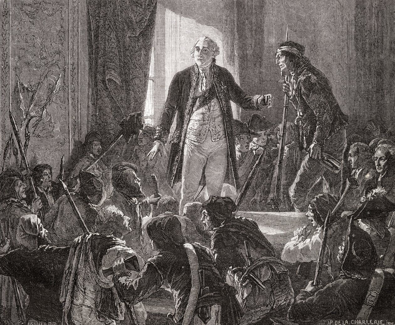 Rei Luís XVI (1754-93) Bebe para a saúde da nação, 20 de junho de 1792 de H. de la Charlerie