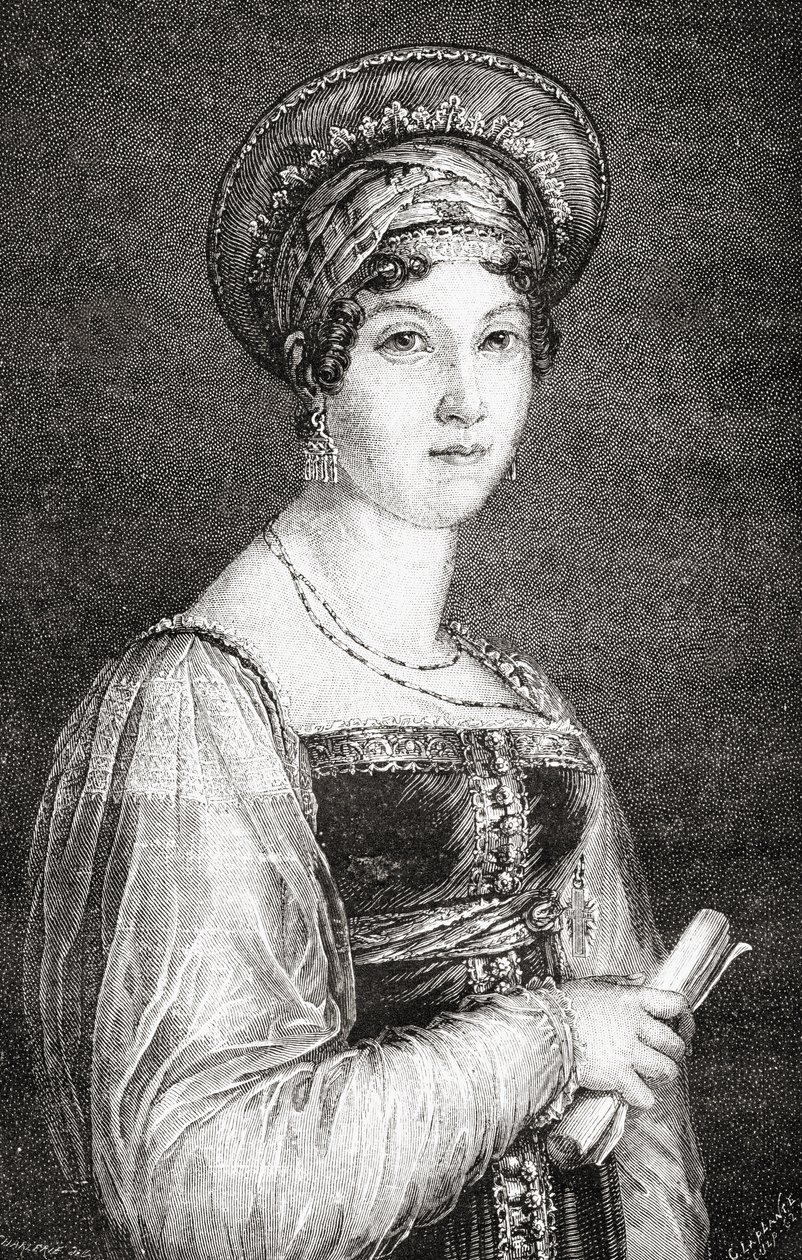 Mademoiselle Mars, gravada por La Plante, de "História da Revolução Francesa" por Louis Blanc (1811-82) de H. de la Charlerie