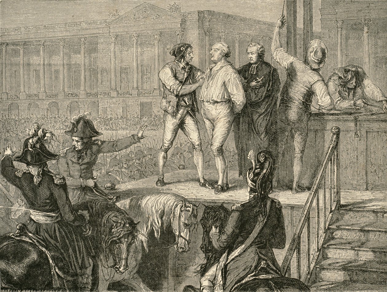 A execução de Luís XVI em 21 de janeiro de 1793 de H. de la Charlerie