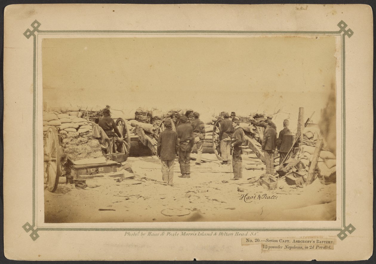 Secção da Bateria do Capitão Ashcroft, Napoleões de 12 libras, no 2º Paralelo. de Haas and Peale