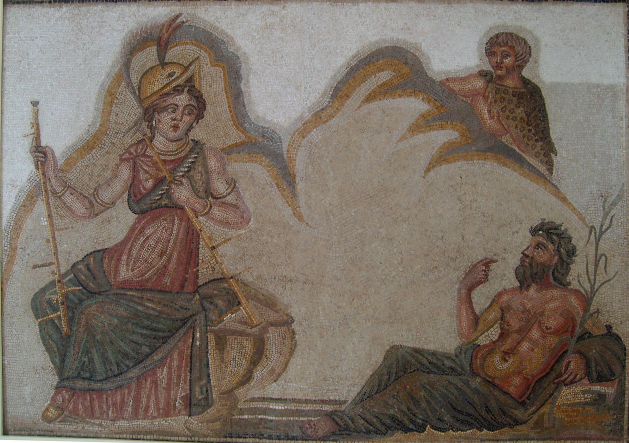 Mosaico exibido no Musée Néapolis de Babeul-Tunísia de Habib M’henni