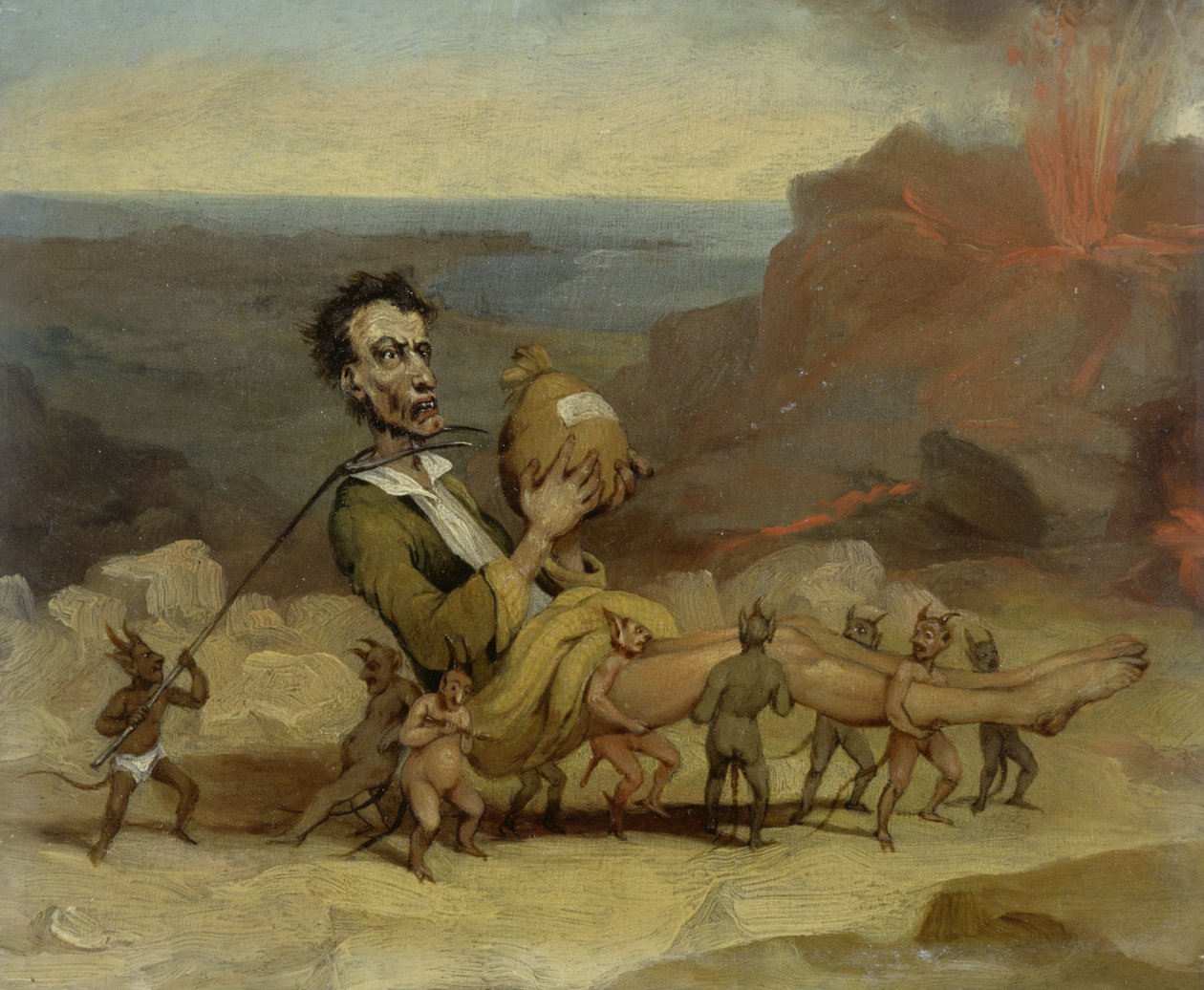 Uma caricatura de Edward George Bulwer Lytton (1803-73) c.1840 de Hablot Knight Browne