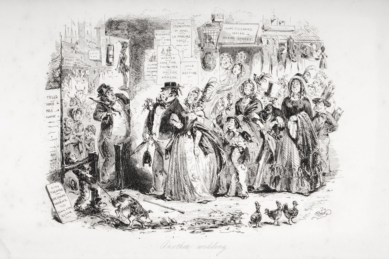 Outro casamento, ilustração de "Dombey and Son", de Charles Dickens (1812-1870), publicado pela primeira vez em 1848 de Hablot Knight Browne
