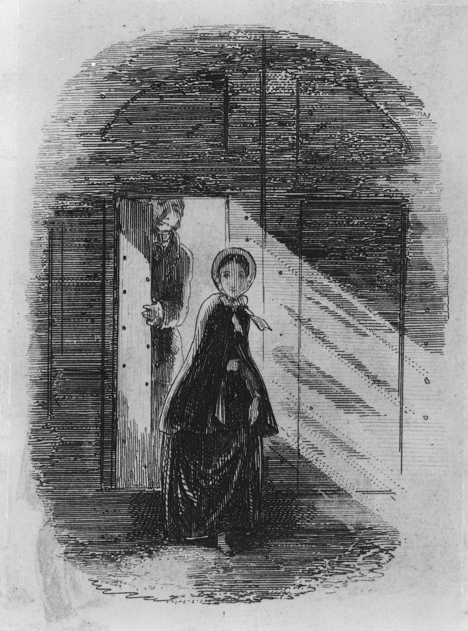 Detalhe de Amy Dorrit do frontispício para &39;Little Dorrit&39; de Charles Dickens (detalhe de 394268) de Hablot Knight Browne