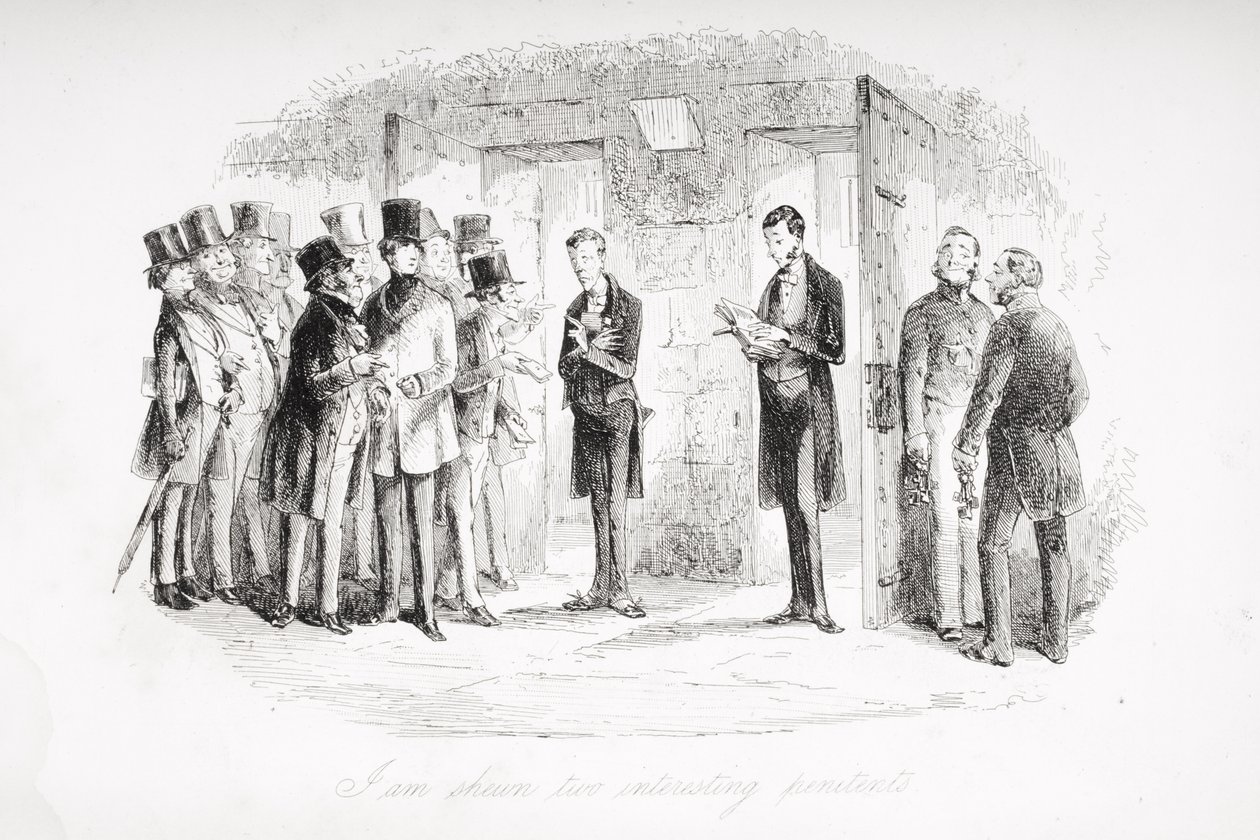 Eu sou mostrado dois penitentes interessantes, ilustração de &39;David Copperfield&39; por Charles Dickens (1812-1870) publicado pela primeira vez em 1850 de Hablot Knight Browne