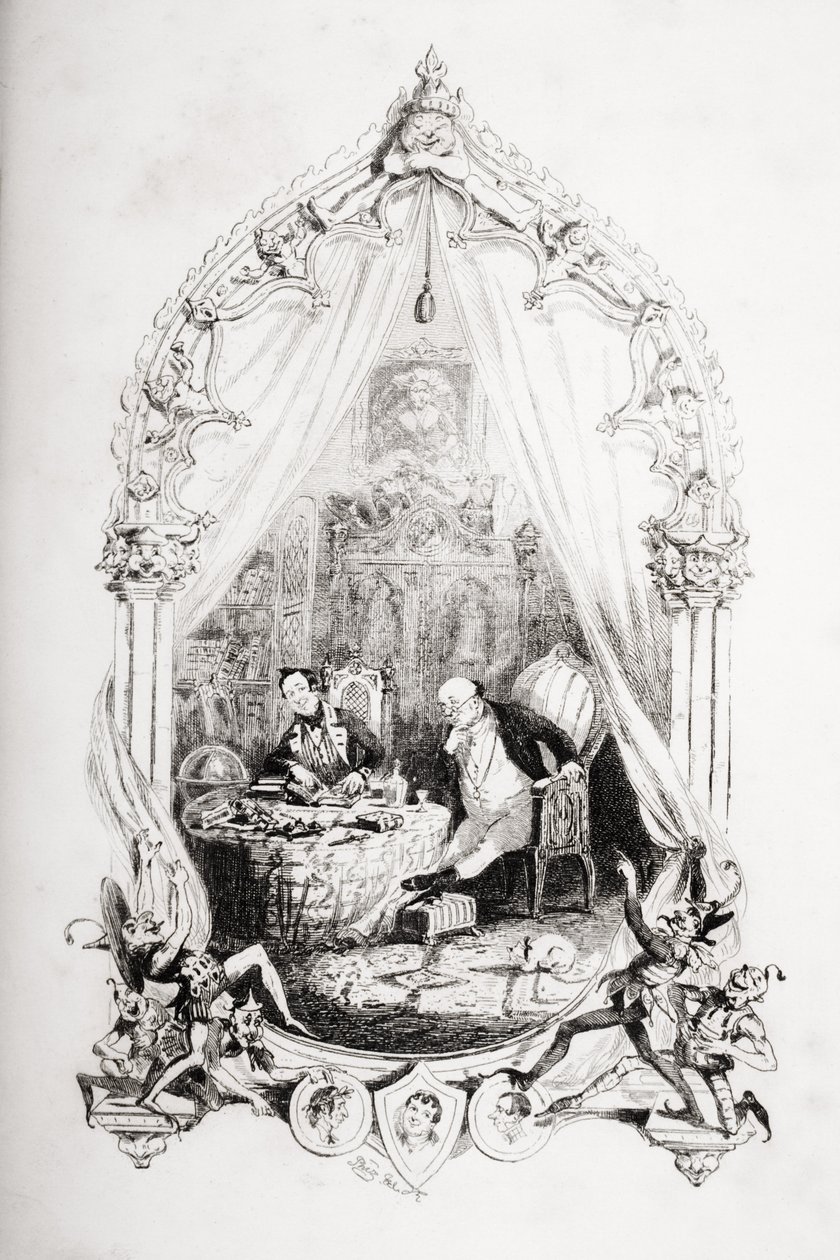 Ilustração de "The Pickwick Papers", de Charles Dickens (1812-1870), publicada em 1837 de Hablot Knight Browne