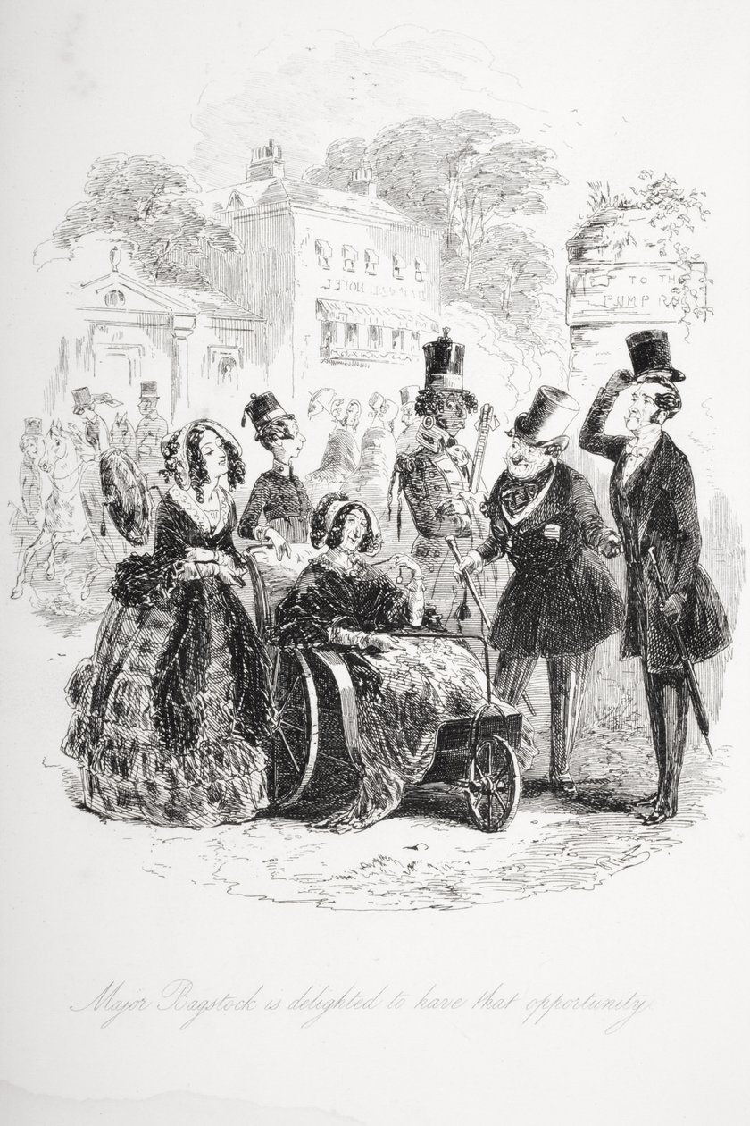 A major Bagstock tem o prazer de ter essa oportunidade, ilustração de "Dombey and Son", de Charles Dickens (1812-1870), publicada pela primeira vez em 1848 de Hablot Knight Browne