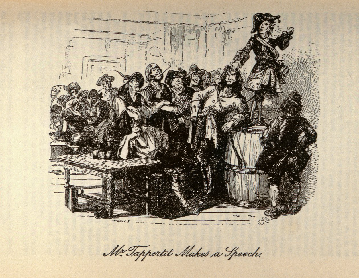 &39;Mr Tappertit faz um discurso&39;, de &39;Barnaby Rudge&39; de Charles Dickens (1812-1870) de Hablot Knight Browne