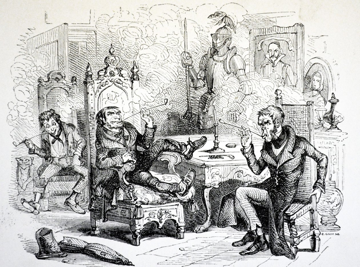 A antiga loja de curiosidades, 1841 de Hablot Knight Browne