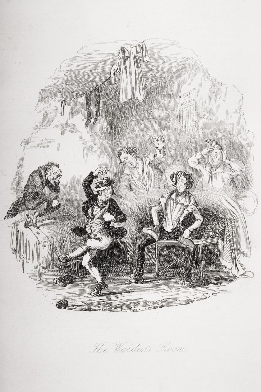 A sala do diretor, ilustração de "The Pickwick Papers", de Charles Dickens (1812-1870), publicada em 1837 de Hablot Knight Browne