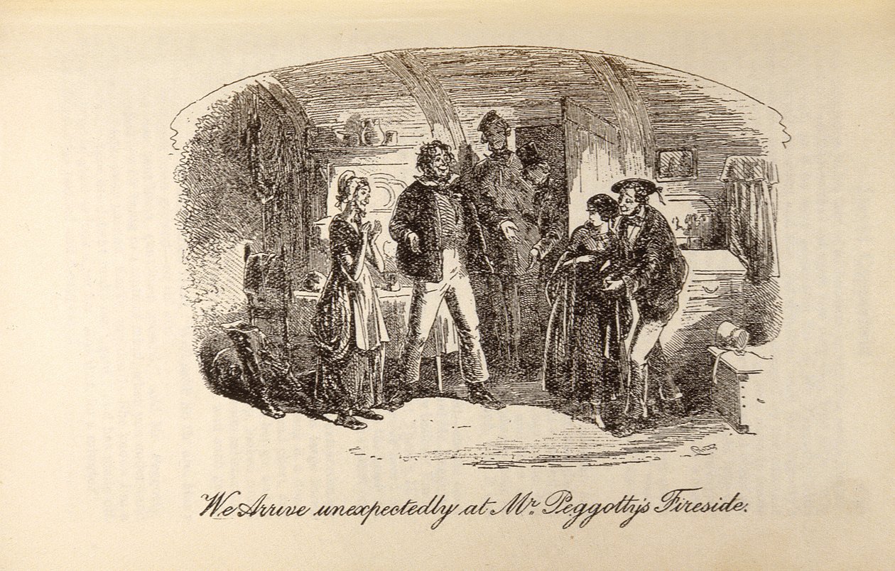 &39;Chegamos inesperadamente à lareira do Sr. Peggotty&39;, de &39;David Copperfield&39; por Charles Dickens (1812-1870) de Hablot Knight Browne