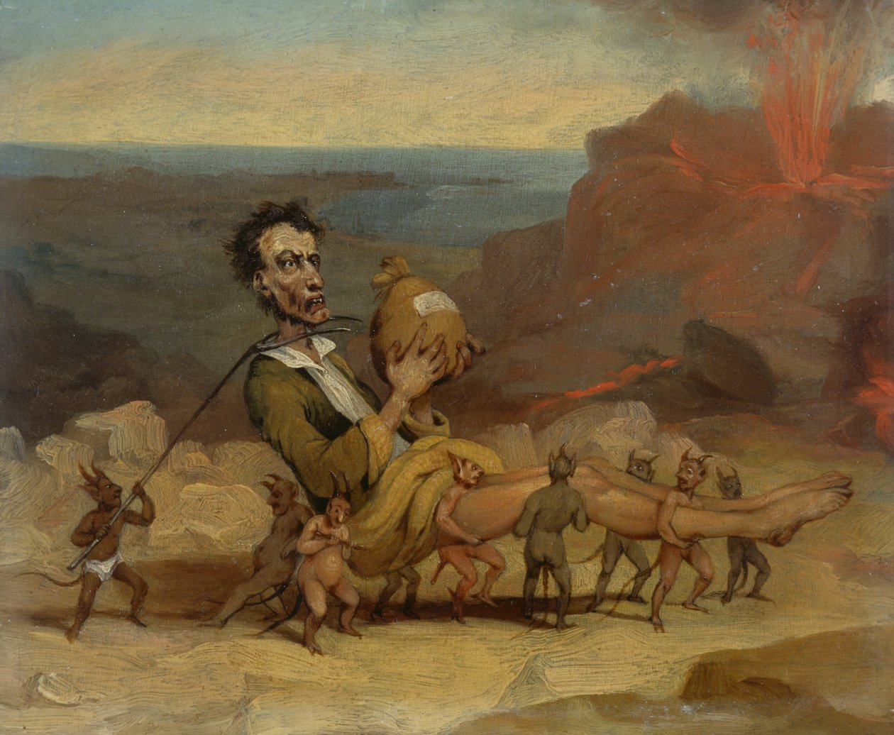 Uma caricatura de Edward Bulwer Lytton (1803-1873) de Hablot Knight Browne